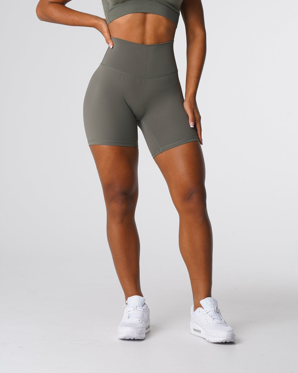 Women Khaki Green Signature 2.0 Shorts | NVGTN
