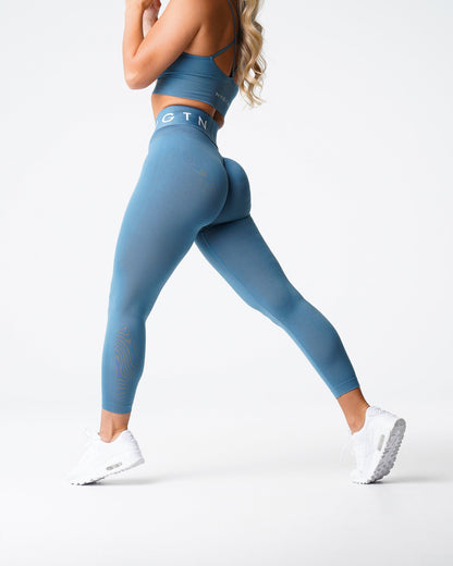 Women Stone Blue Sport Seamless Leggings | NVGTN