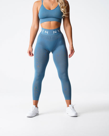 Women Stone Blue Sport Seamless Leggings | NVGTN