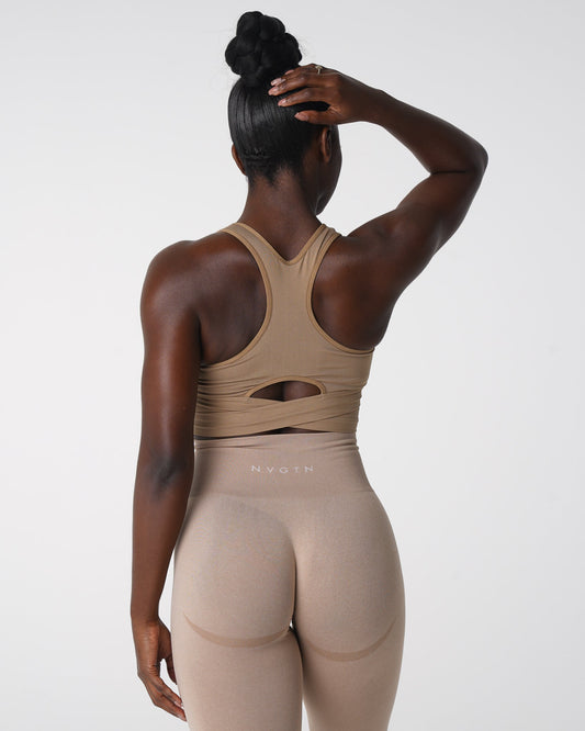 Women Beige Sculpt Seamless Bra Top | NVGTN