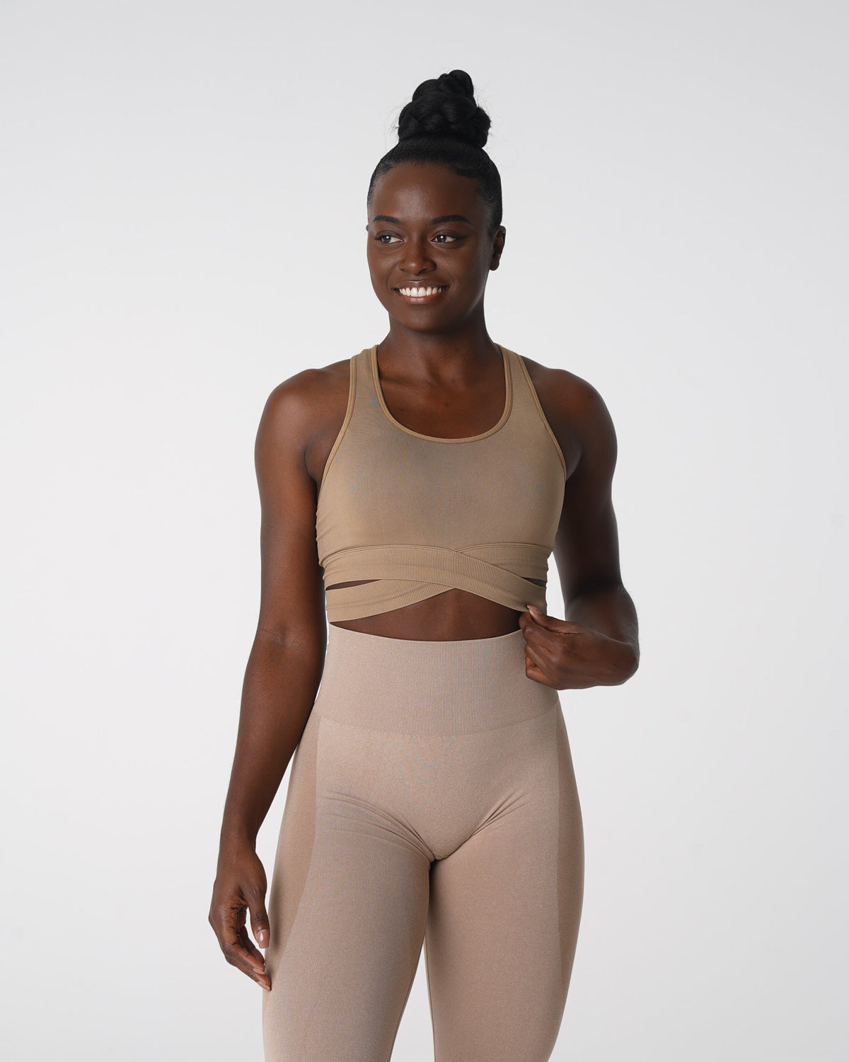 Women Beige Sculpt Seamless Bra Top | NVGTN