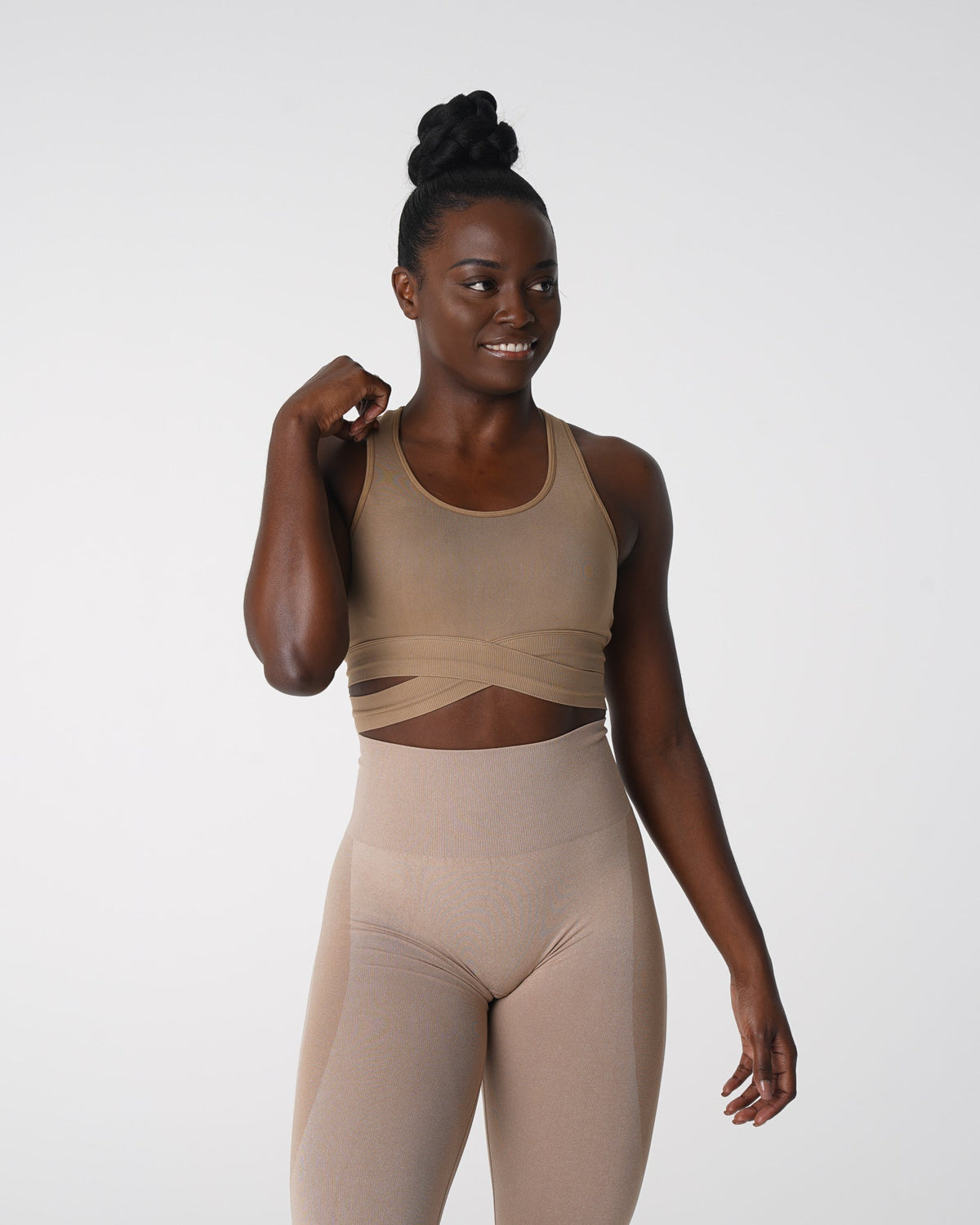 Women Beige Sculpt Seamless Bra Top | NVGTN