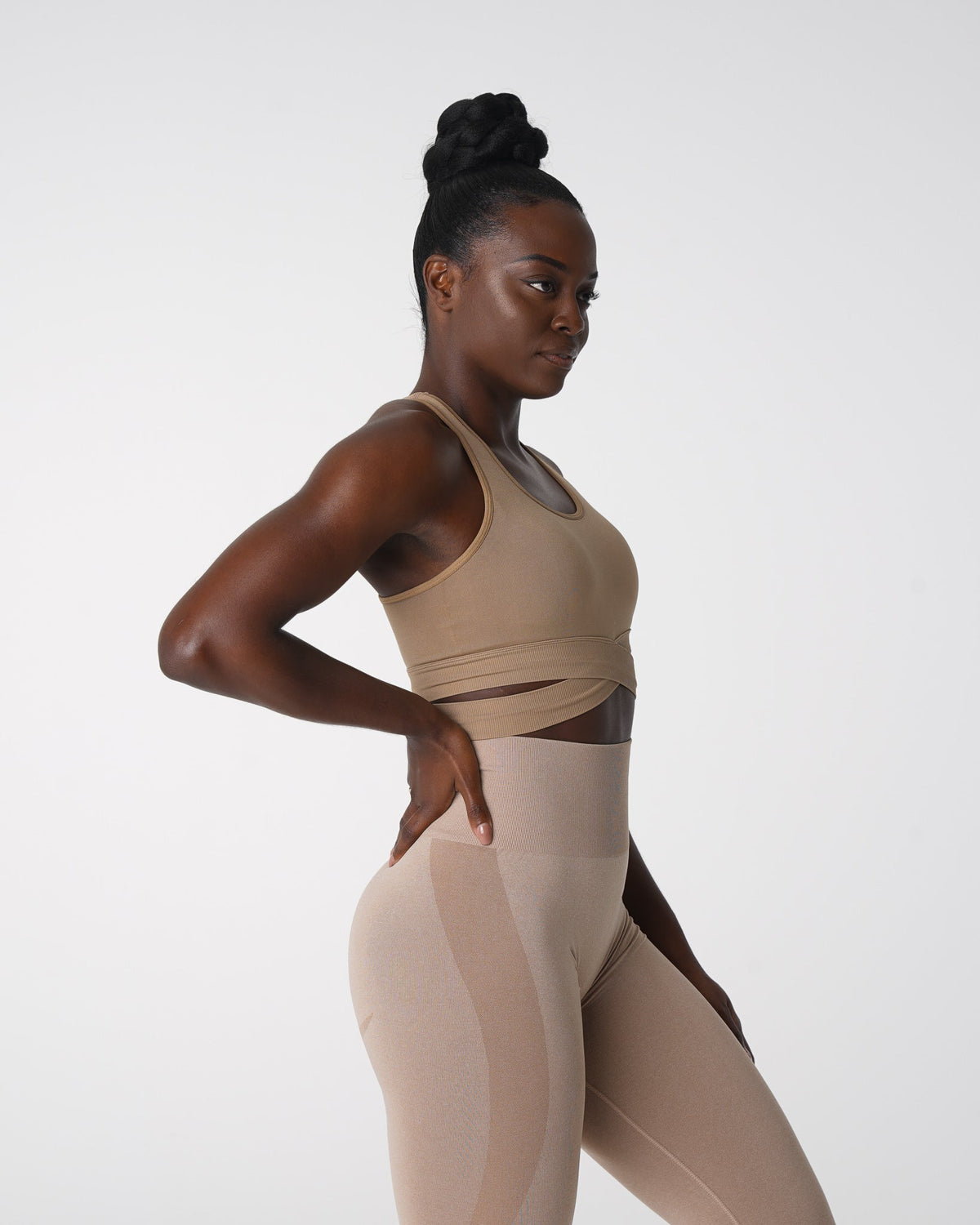 Women Beige Sculpt Seamless Bra Top | NVGTN