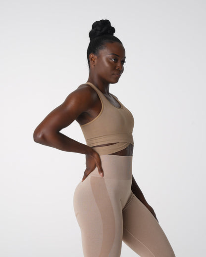 Women Beige Sculpt Seamless Bra Top | NVGTN