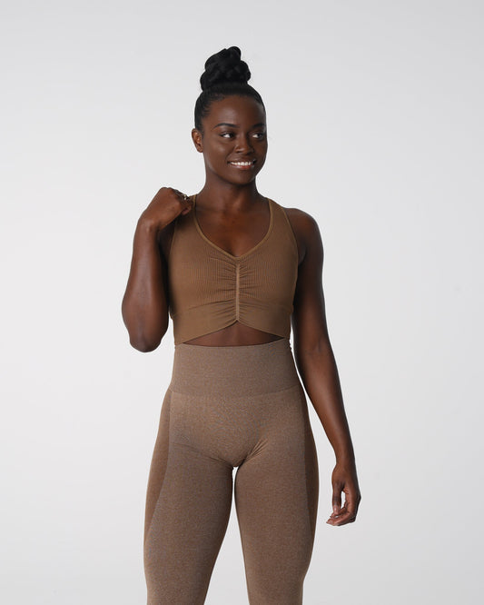 Women Mocha Cinched Seamless Bra | NVGTN