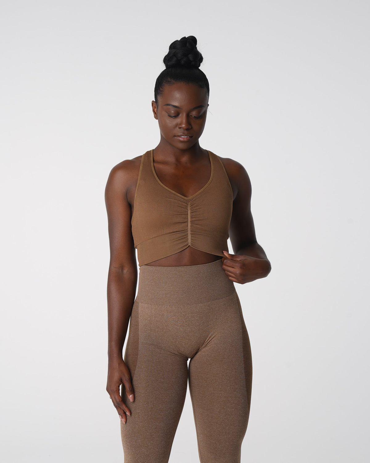 Women Mocha Cinched Seamless Bra | NVGTN