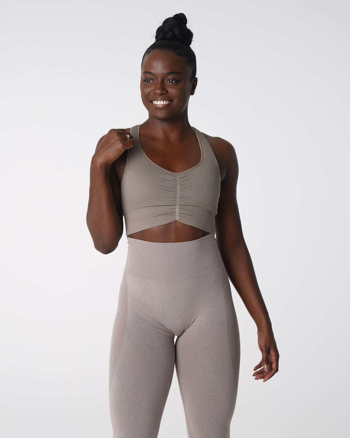 Women Taupe Cinched Seamless Bra | NVGTN
