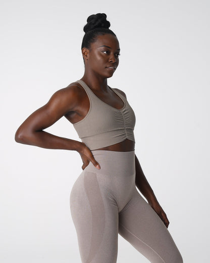 Women Taupe Cinched Seamless Bra | NVGTN
