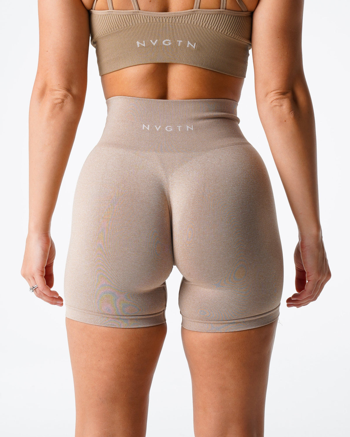 Women Beige Pro Seamless Shorts | NVGTN