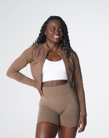 Women Mocha Divine Seamless Zip Up | NVGTN