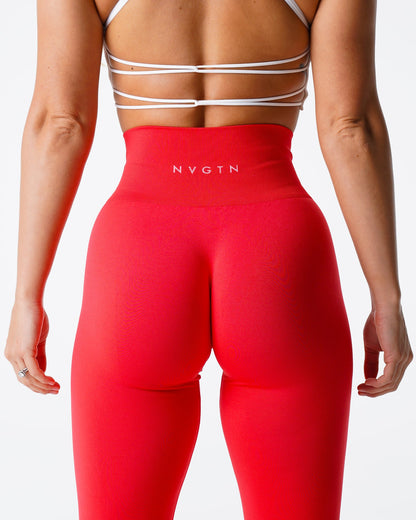 Women Scarlet Solid Seamless Leggings | NVGTN