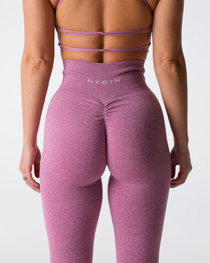 Women Pastel Pink Scrunch Seamless Leggings | NVGTN