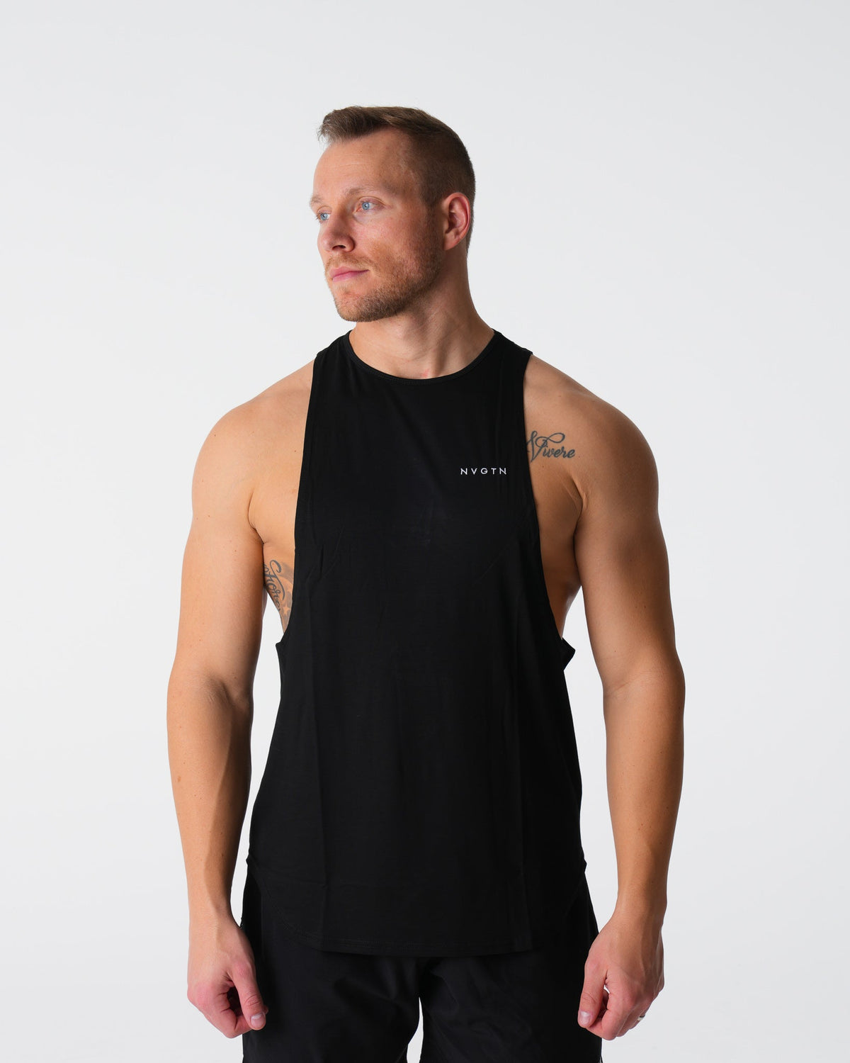 Men Black Tech Edge Tank | NVGTN