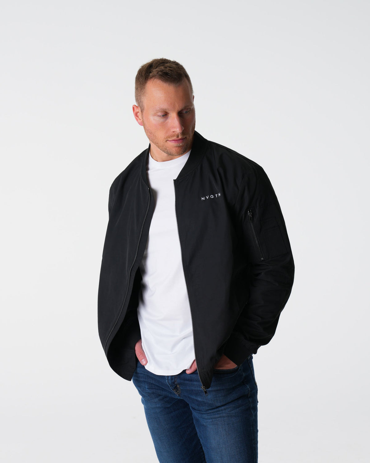 Men Black Bomber Jacket | NVGTN