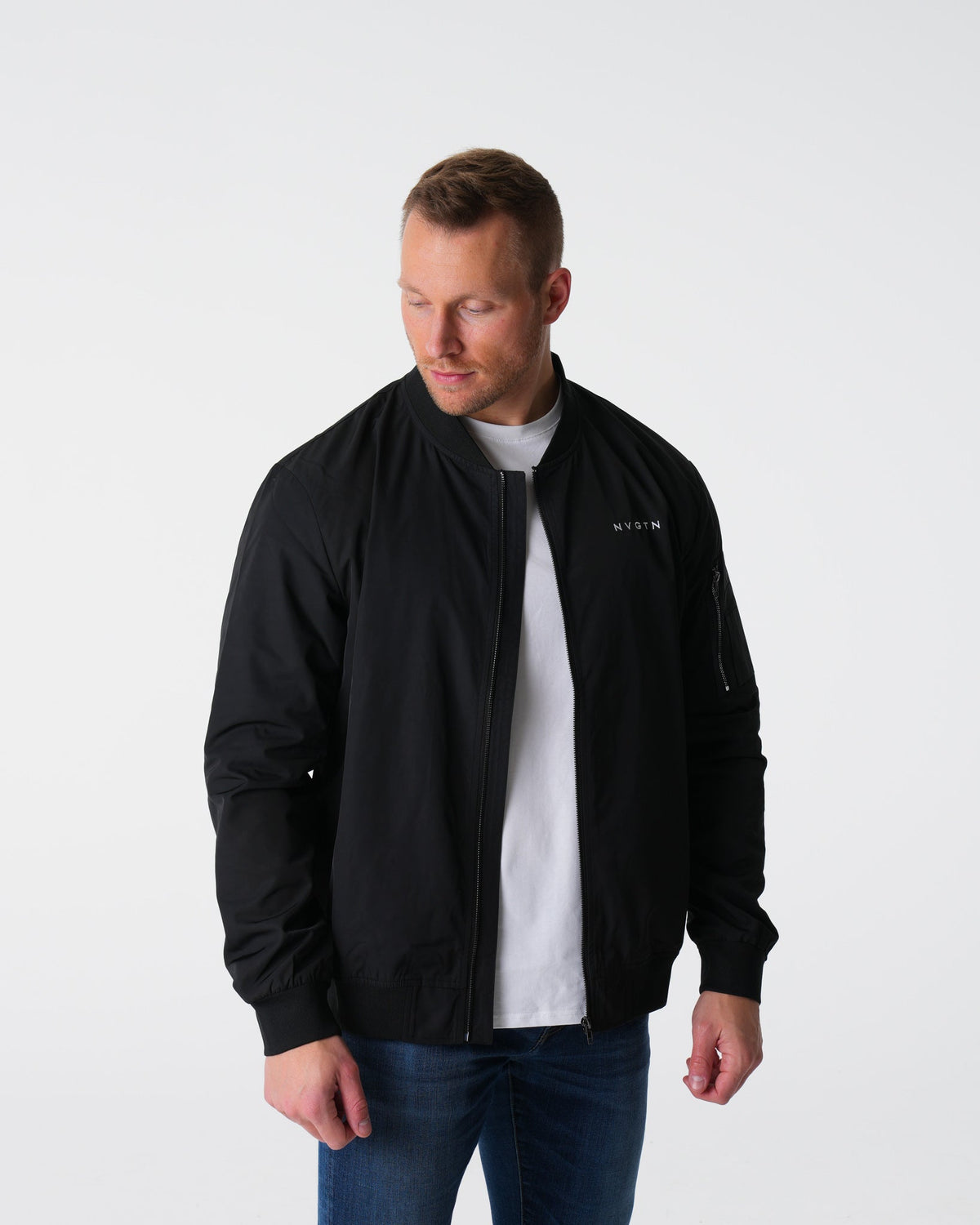 Men Black Bomber Jacket | NVGTN