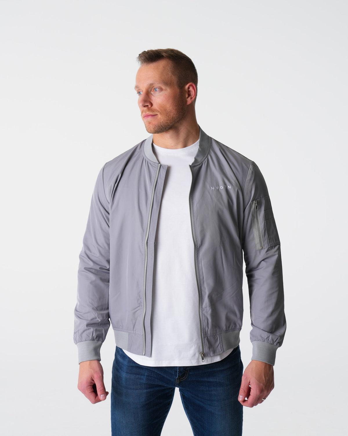 Men Grey Bomber Jacket | NVGTN
