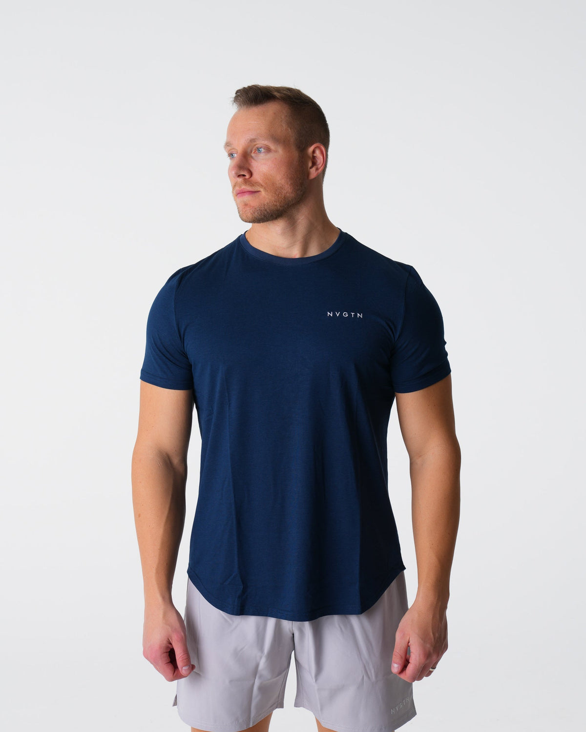 Men Navy Pulse Fitted Tee | NVGTN