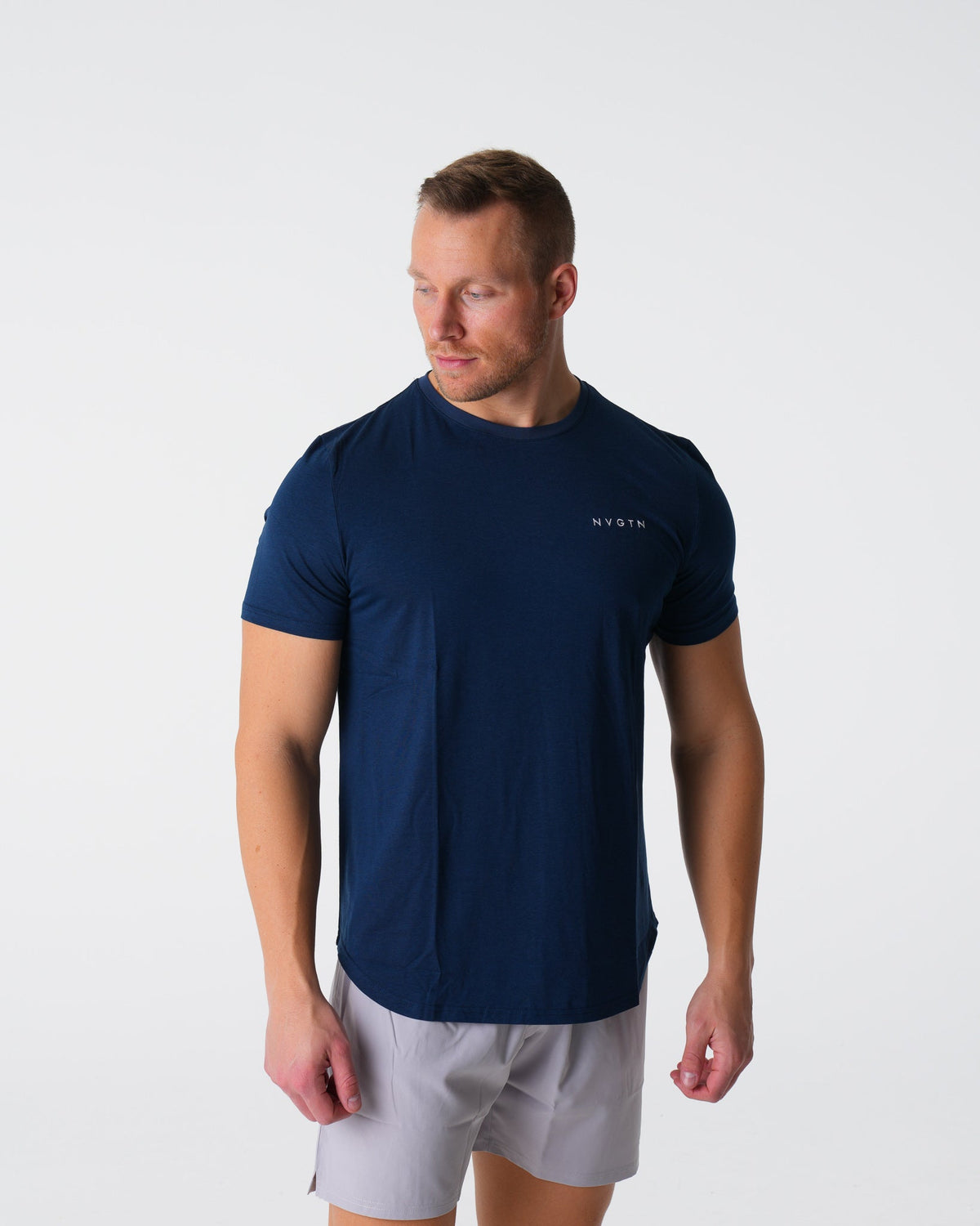 Men Navy Pulse Fitted Tee | NVGTN