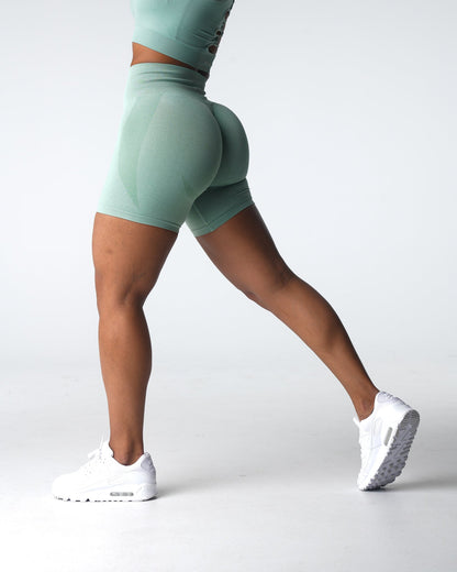Women Sage Green Contour Seamless Shorts | NVGTN