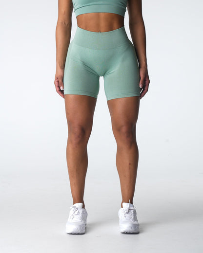 Women Sage Green Contour Seamless Shorts | NVGTN