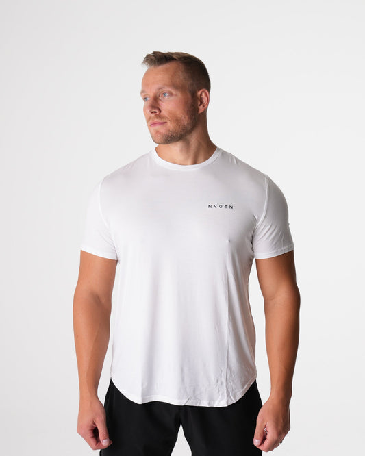 Men White Tech Fitted Tee | NVGTN
