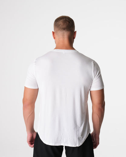 Men White Tech Fitted Tee | NVGTN