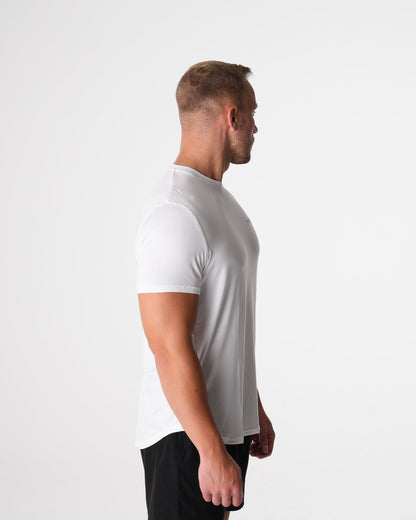 Men White Tech Fitted Tee | NVGTN