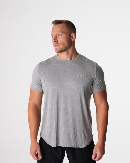 Men Grey Tech Fitted Tee | NVGTN