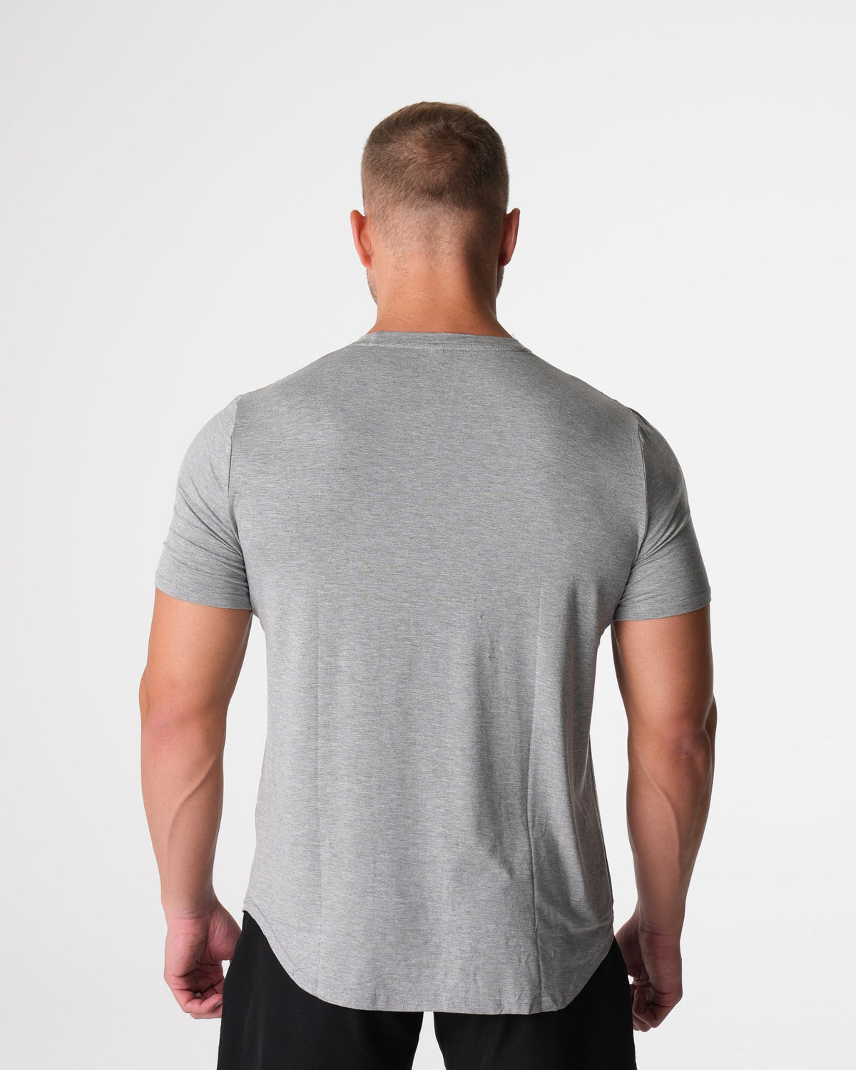 Men Grey Tech Fitted Tee | NVGTN