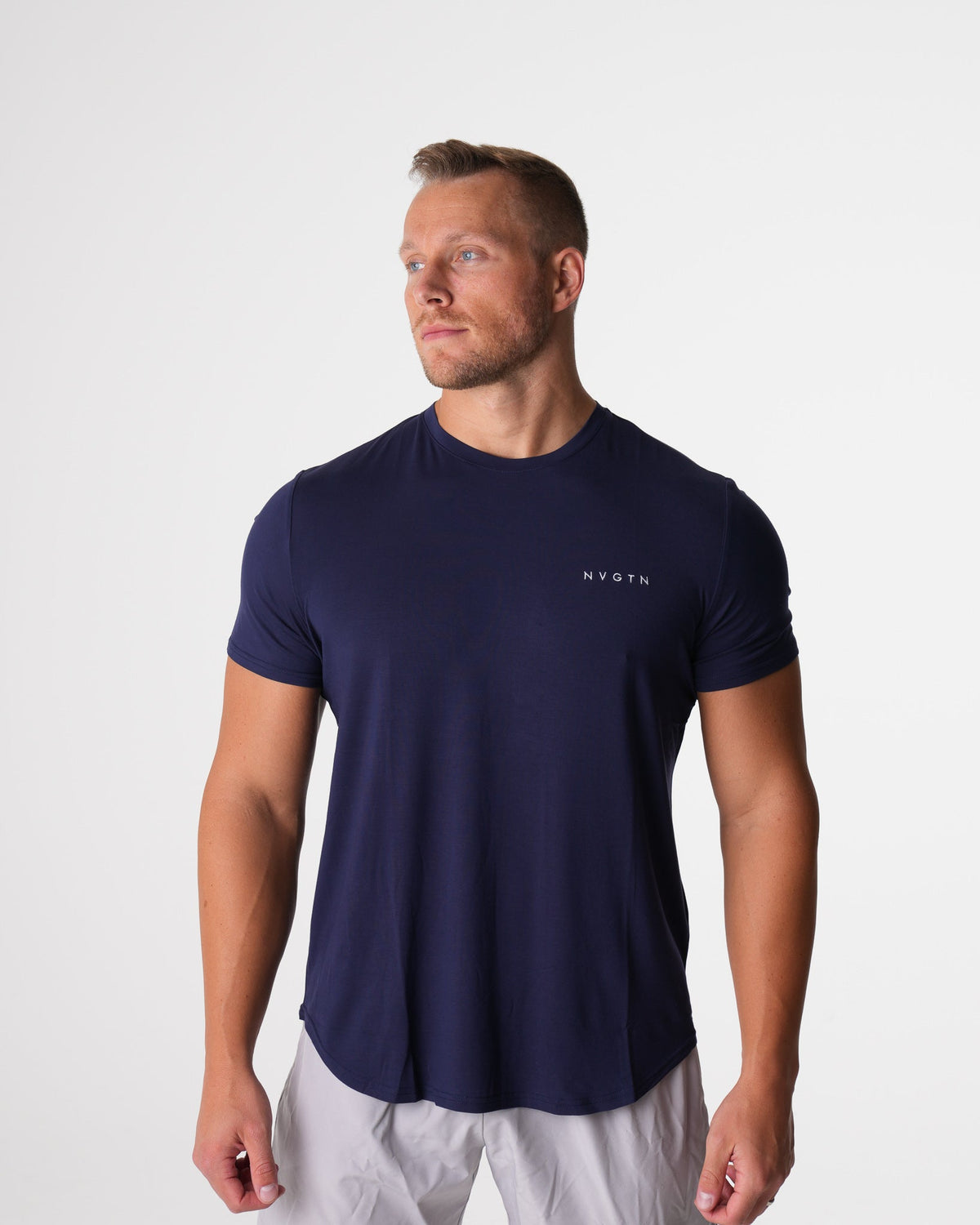 Men Navy Tech Fitted Tee | NVGTN