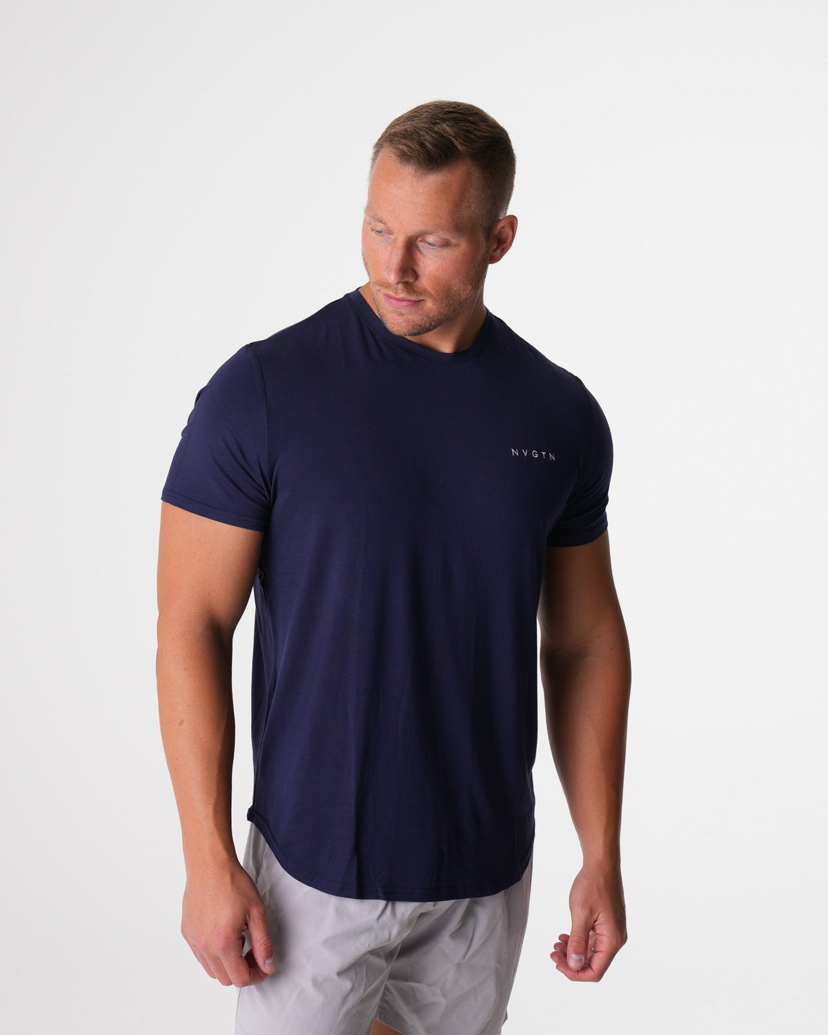 Men Navy Tech Fitted Tee | NVGTN