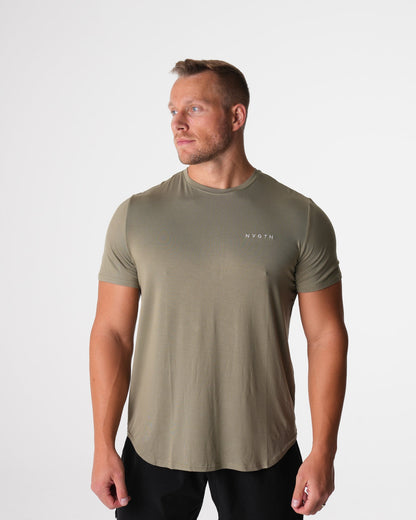 Men Sage Green Tech Fitted Tee | NVGTN
