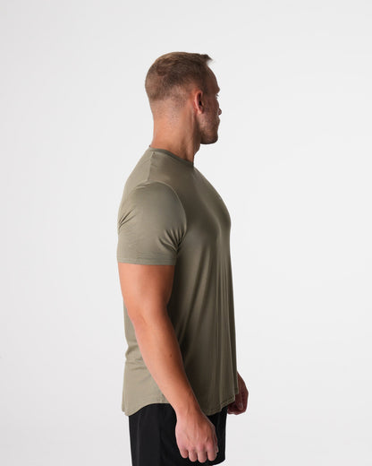 Men Sage Green Tech Fitted Tee | NVGTN