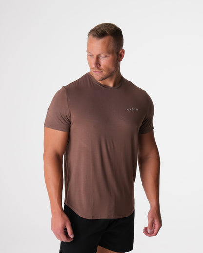 Men Mocha Tech Fitted Tee | NVGTN