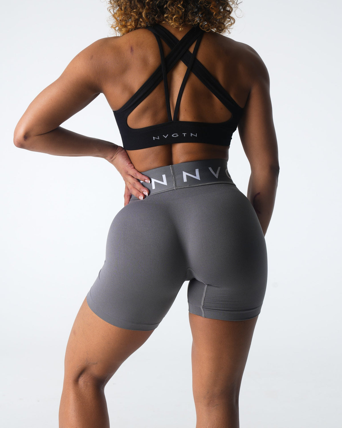 Women Charcoal Sport Seamless Shorts | NVGTN