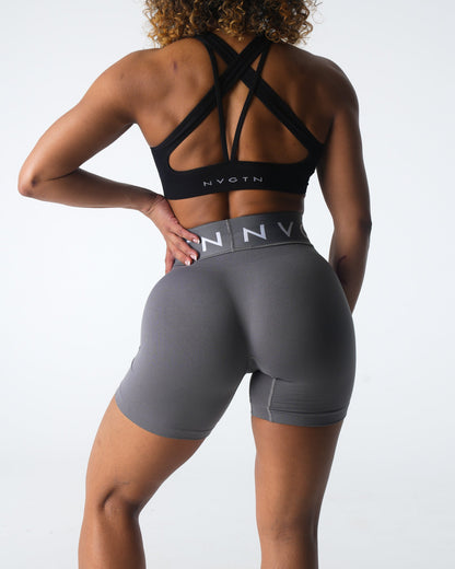 Women Charcoal Sport Seamless Shorts | NVGTN