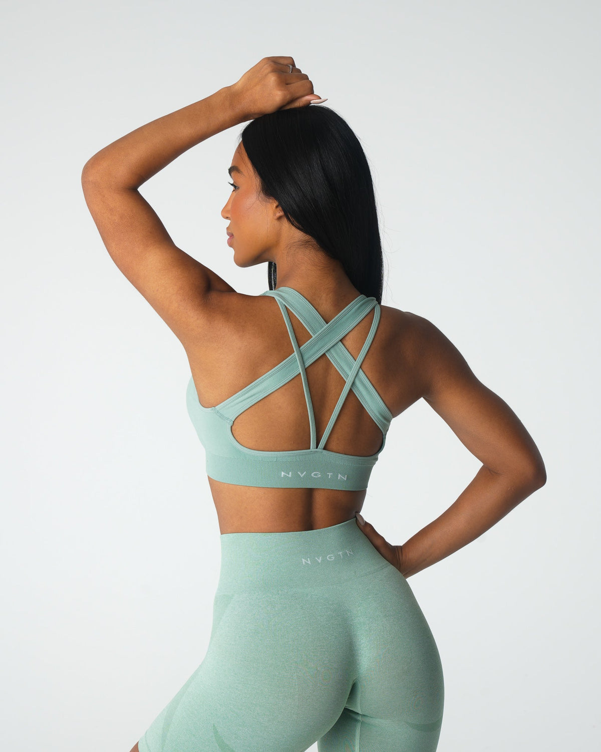 Women Sage Green Inspire Seamless Bra | NVGTN