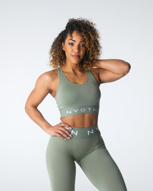 Women Sage Green Legacy Sport Seamless Bra | NVGTN