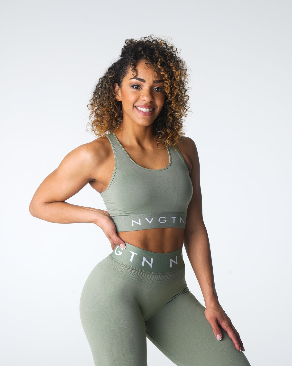Women Sage Green Legacy Sport Seamless Bra | NVGTN
