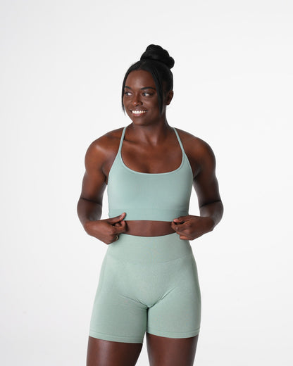 Women Sage Green Invincible Seamless Bra | NVGTN