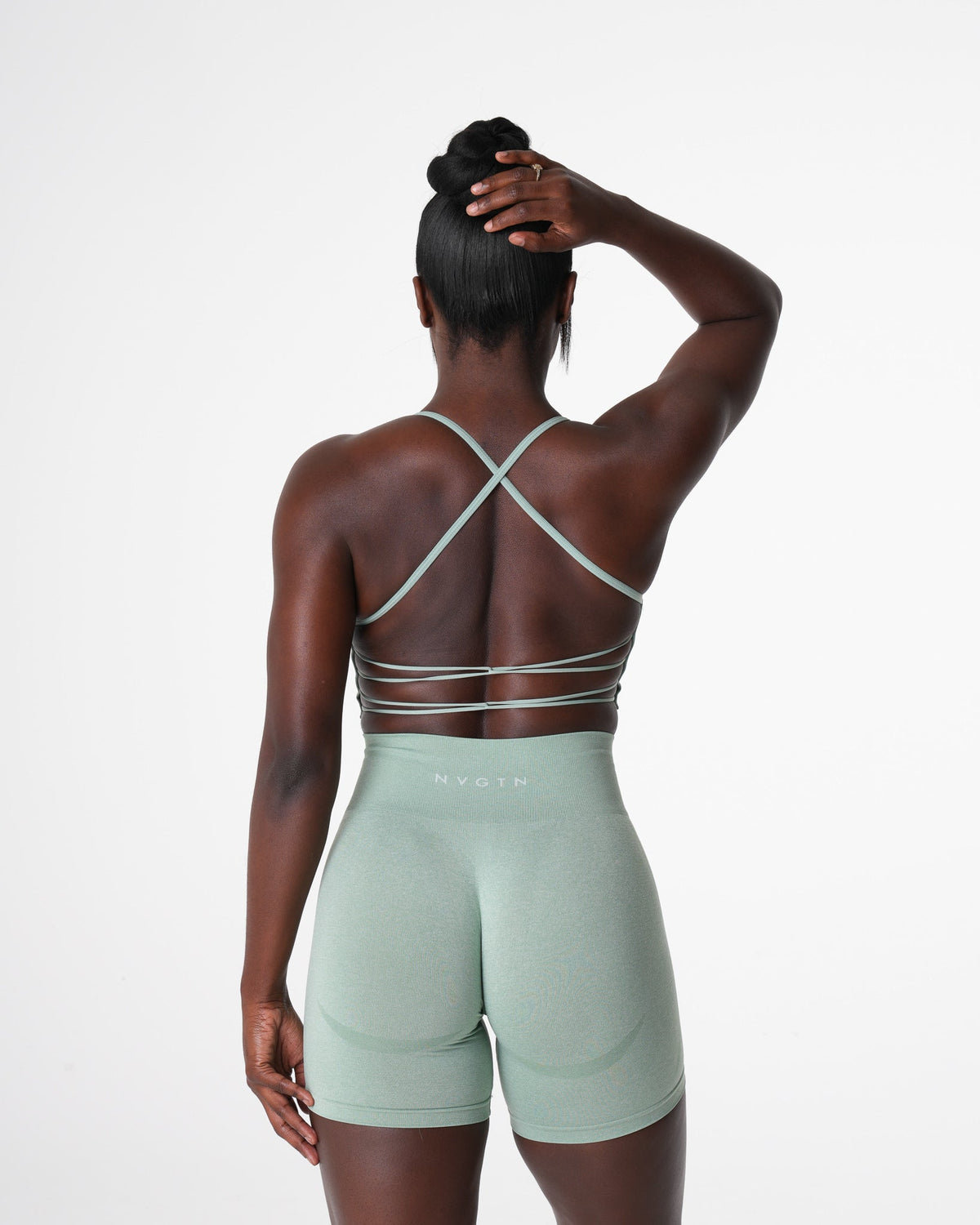 Women Sage Green Invincible Seamless Bra | NVGTN