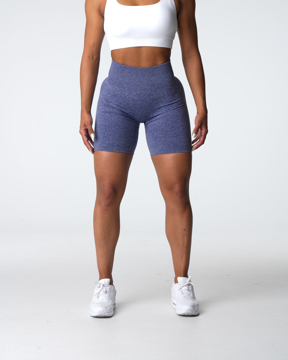 Women Indigo Scrunch Seamless Shorts | NVGTN