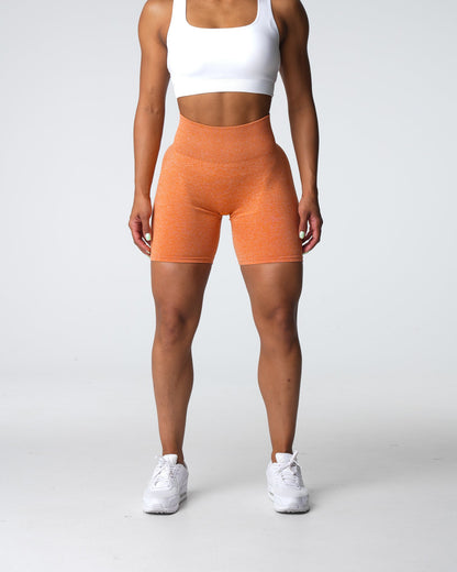 Women Burnt Orange Scrunch Seamless Shorts | NVGTN