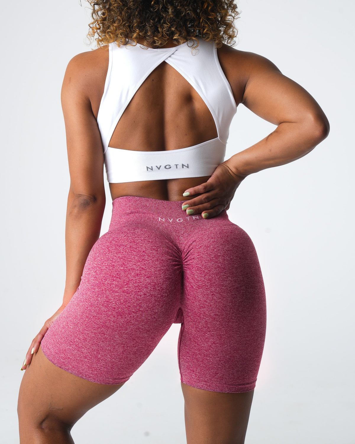 Women Crimson Scrunch Seamless Shorts | NVGTN