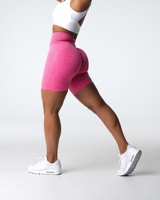 Women Hot Pink Scrunch Seamless Shorts | NVGTN