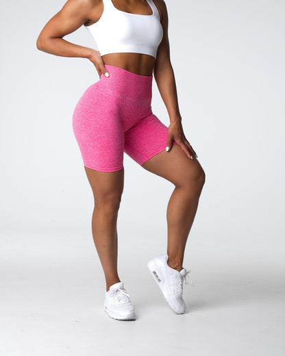 Women Hot Pink Scrunch Seamless Shorts | NVGTN