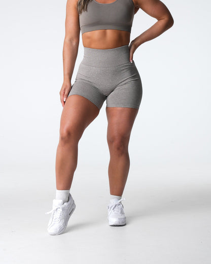 Women Taupe Scrunch Seamless Shorts | NVGTN