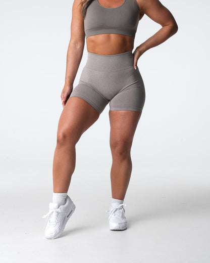 Women Taupe Pro Seamless Shorts | NVGTN