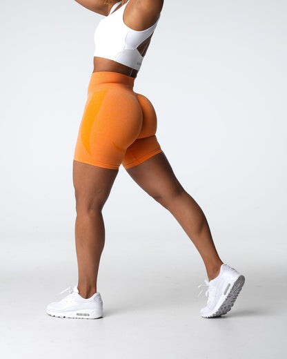 Women Sunset Orange Contour Seamless Shorts | NVGTN