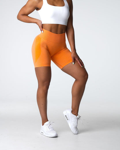 Women Sunset Orange Contour Seamless Shorts | NVGTN